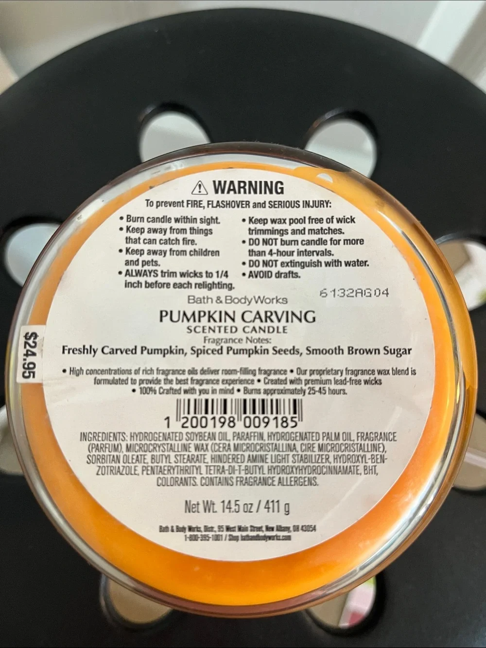 Bath & Body Works Pumpkin Carving 3-Wick Halloween Candle NEW